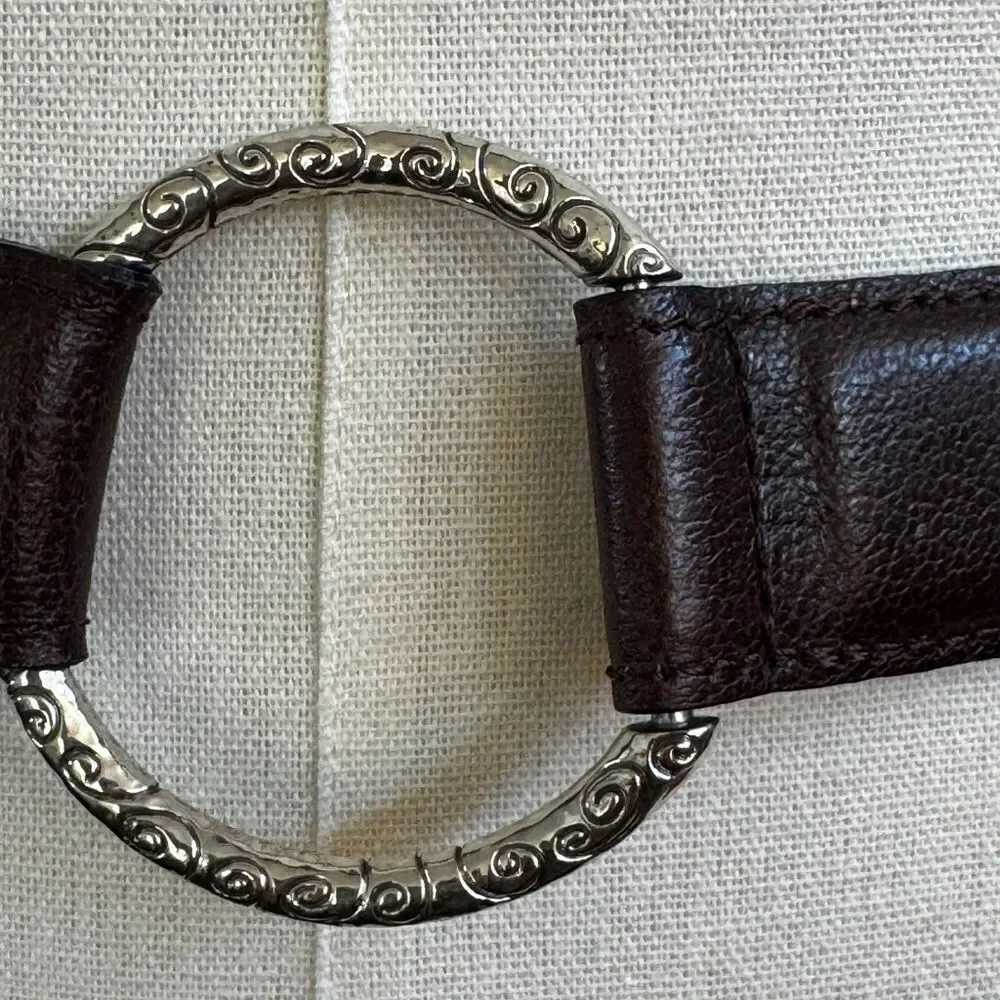 Brighton Black & Brown Leather Concho Circle Belt – B60209
